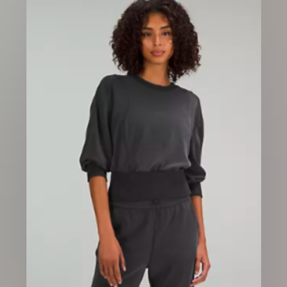 Lululemon Softstreme Ribbed Hem Pullover, Grey, Size 10